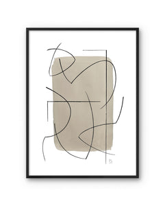 Art Poster Crossed Lines by Berit Mogensen Lopez with black frame