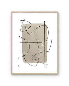 Art Poster Crossed Lines by Berit Mogensen Lopez with oak frame