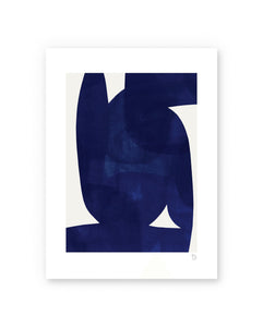 Art Poster Blue Shape by Berit Mogensen Lopez with black frame