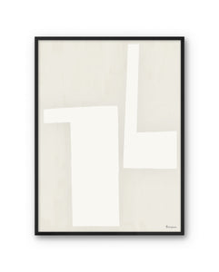 Art Poster Beige Days No.3 by Carl Thompson with black frame