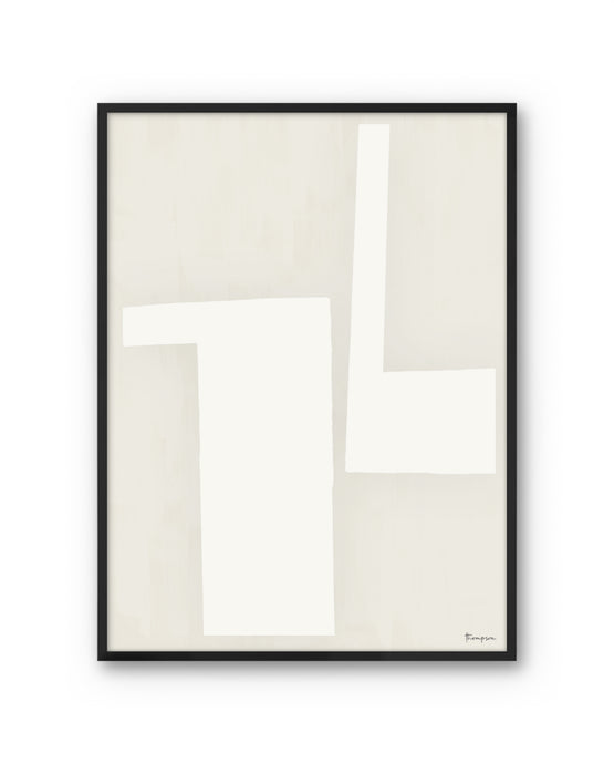 Art Poster Beige Days No.3 by Carl Thompson with black frame