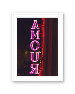 Art Poster Amour Hotel by Nicoline Aagesen with white frame