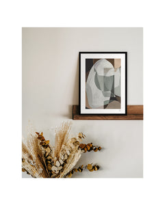 Interior Art Poster Painted Layers No. 2 by Berit Mogensen Lopez with black frame
